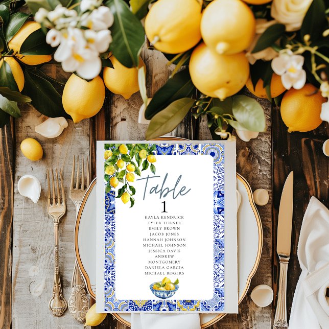 Lemon Wedding Table Number Hanging Seating Chart (Creator Uploaded)