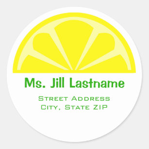 Lemon Wedge Address Label Sticker
