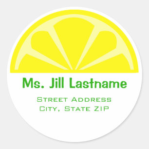 Lemon Wedge Address Label Sticker