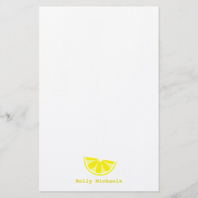 Lemon Wedge Personalized Stationery (Front)