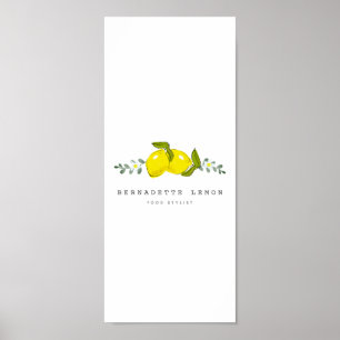 Lemon & White Flower Simple Clean Poster