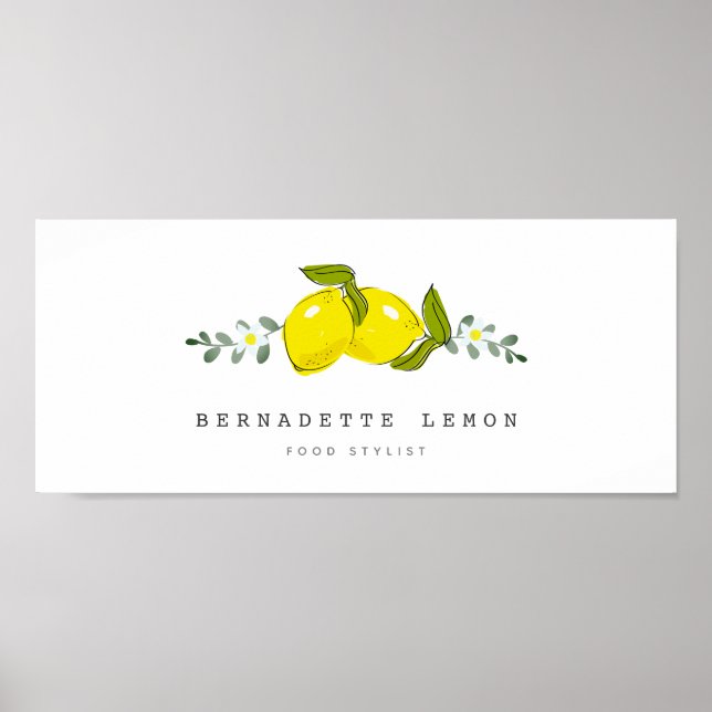 Lemon & White Flower Simple Clean Poster (Front)
