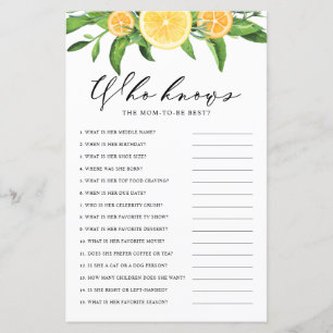 Lemon Who Knows Mom the Best Shower Game