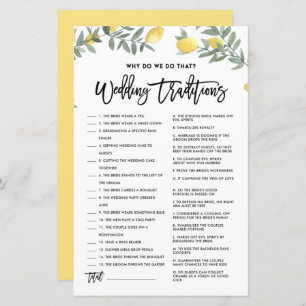 Lemon Why Do We Do That Wedding Traditions Game