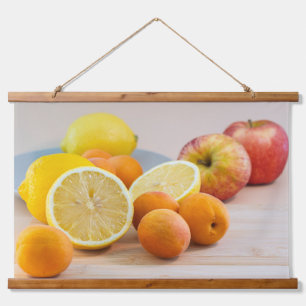 Lemon With Apricots And Apples Food Photography Hanging Tapestry