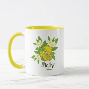 Lemon with flowers mug