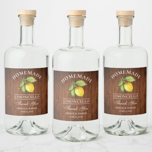 Lemon Wood Thanks Limoncello Bottle Labels (Bottles)