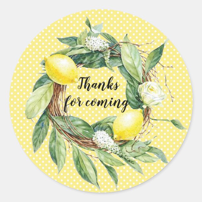 Lemon wreath sticker customizable (Front)