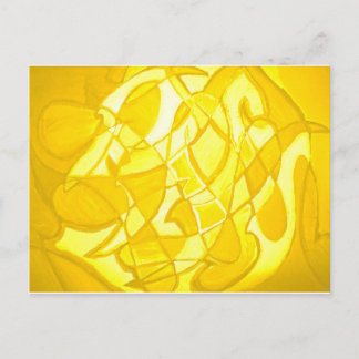 Lemon Yellow Abstract Postcard