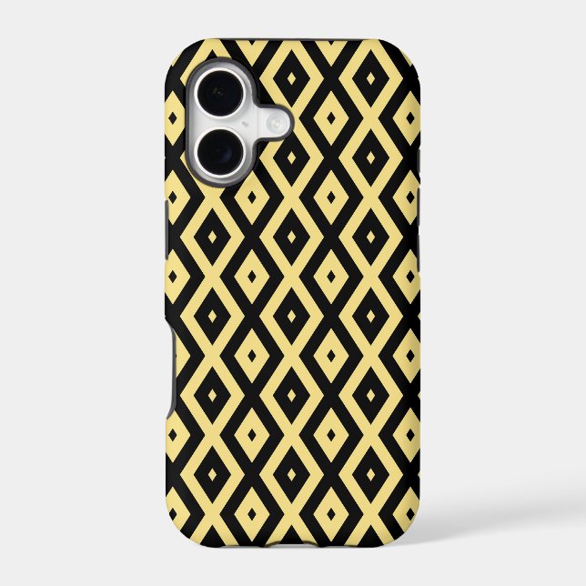 Lemon yellow and black diamond pattern (Back)