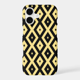 Lemon yellow and black diamond pattern