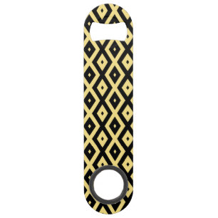 Lemon yellow and black diamond pattern bar key