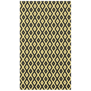 Lemon yellow and black diamond pattern tablecloth