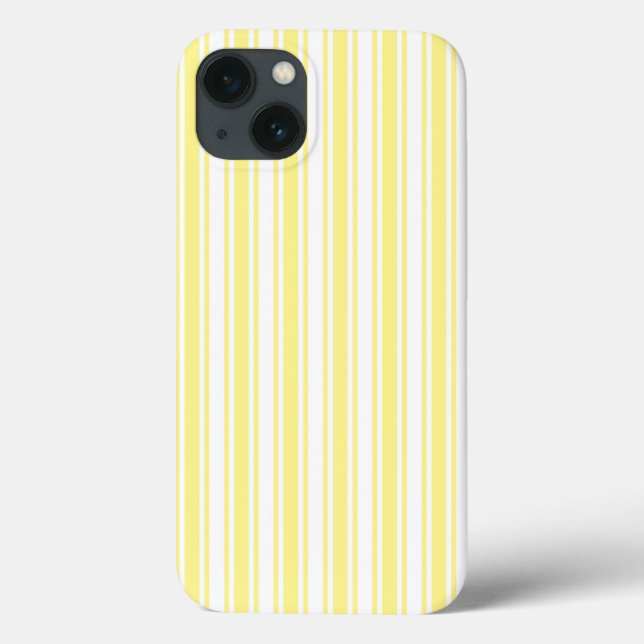 Lemon yellow and white candy stripes Case-Mate iPh Case-Mate iPhone Case (Back)