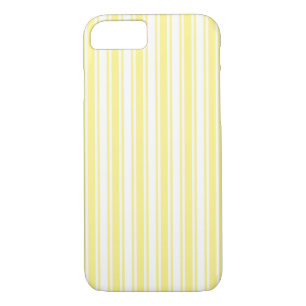 Lemon yellow and white candy stripes Case-Mate iPhone case