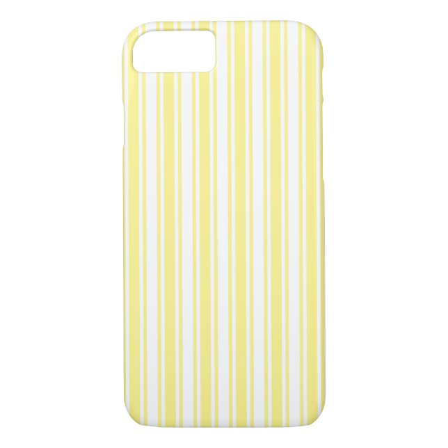 Lemon yellow and white candy stripes Case-Mate iPhone case (Back)