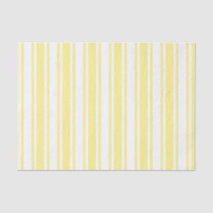 Lemon yellow and white candy stripes tissue paper