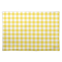 Lemon Yellow and White Gingham Checks