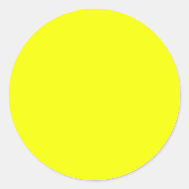 Lemon Yellow Background Colour Customize This! Classic Round Sticker (Front)