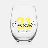 Lemon Yellow Birthday Number | Black 3D Name Date