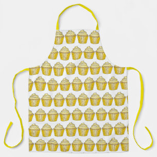 Lemon Yellow Buttercream Frosting Cupcake Cake Apron