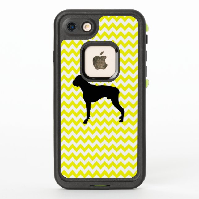 Lemon Yellow Chevron With Boxer LifeProof iPhone Case (Back)
