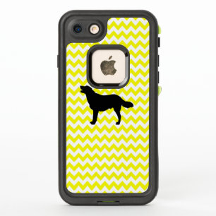 Lemon Yellow Chevron With Golden Silhouette