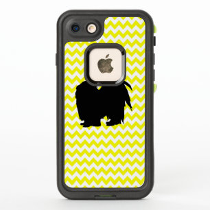 Lemon Yellow Chevron With Shih Tzu Silhouette