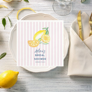 Lemon Yellow Citrus Bridal Shower Napkin