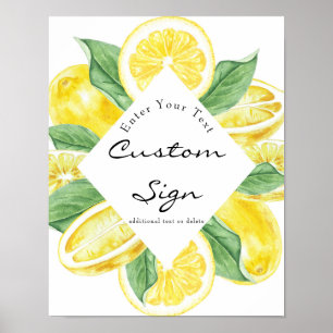  Lemon Yellow   Citrus   Custom Text Sign