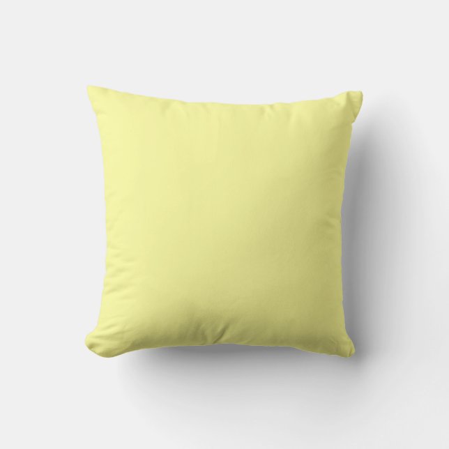 Lemon Yellow FFFF9F Colour with Add a Name Option Throw Pillow (Front)