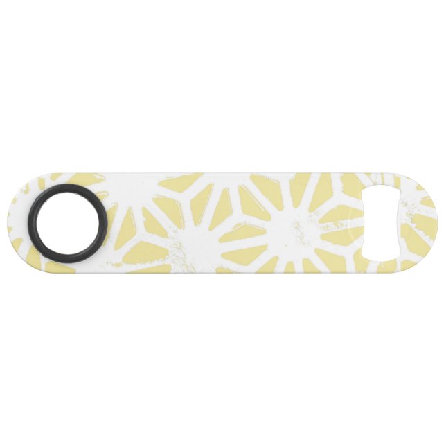 Lemon yellow geometric pattern bar key (Front (Horizontal))