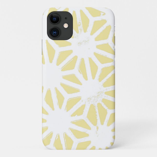 Lemon yellow geometric pattern Case-Mate iPhone case (Back)