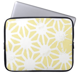 Lemon yellow geometric pattern laptop sleeve