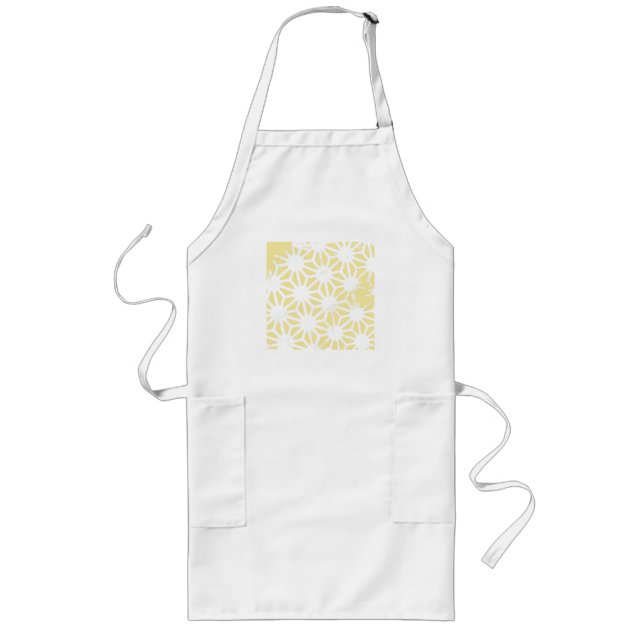 Lemon yellow geometric pattern long apron (Front)