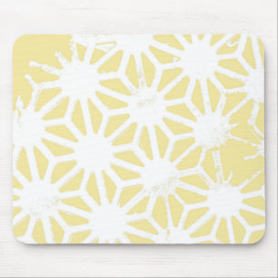 Lemon yellow geometric pattern mouse pad