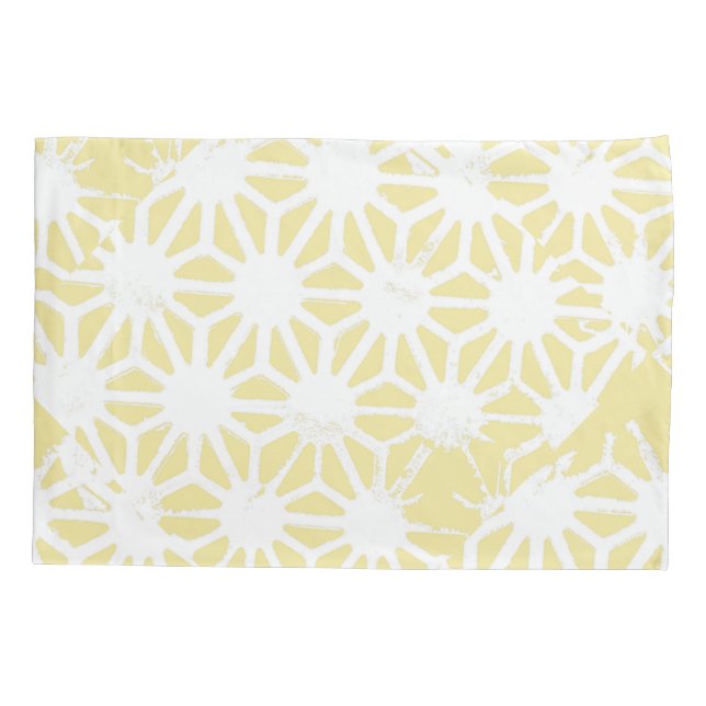 Lemon yellow geometric pattern pillowcase (Back)