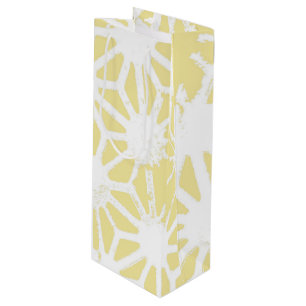 Lemon yellow geometric pattern wine gift bag