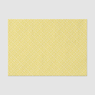 Lemon Yellow Greek Key Pattern Tissue Paper