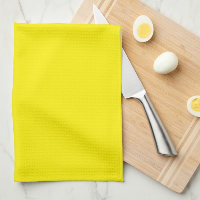 Lemon Yellow Kitchen Towel (Quarter Fold)