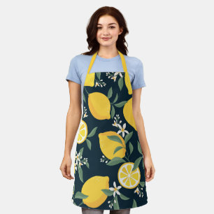Lemon Yellow Leaf Pattern Apron