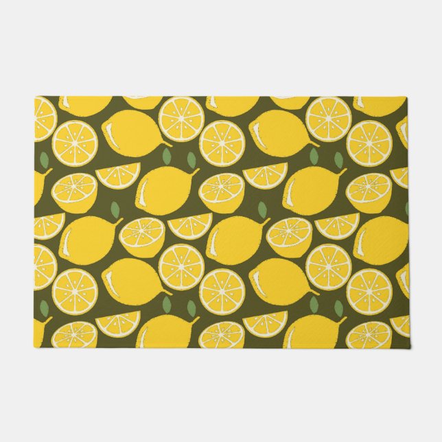Lemon Yellow Modern Fun Cute Doormat (Front)