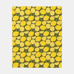 Lemon Yellow Modern Fun Cute Fleece Blanket