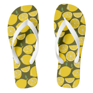 Lemon Yellow Modern Fun Cute Flip Flops