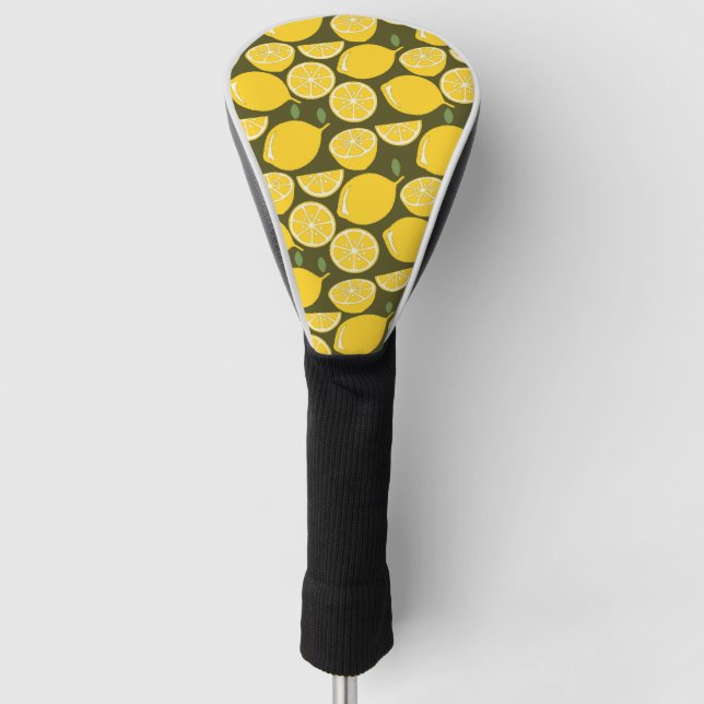 Lemon Yellow Modern Fun Cute Golf Head Cover (Front)