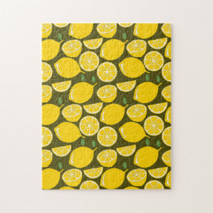 Lemon Yellow Modern Fun Cute Jigsaw Puzzle