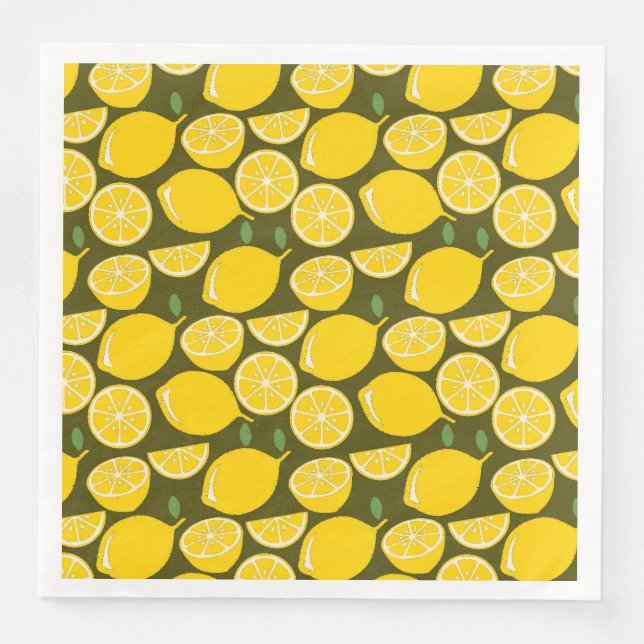 Lemon Yellow Modern Fun Cute Napkin (Front)