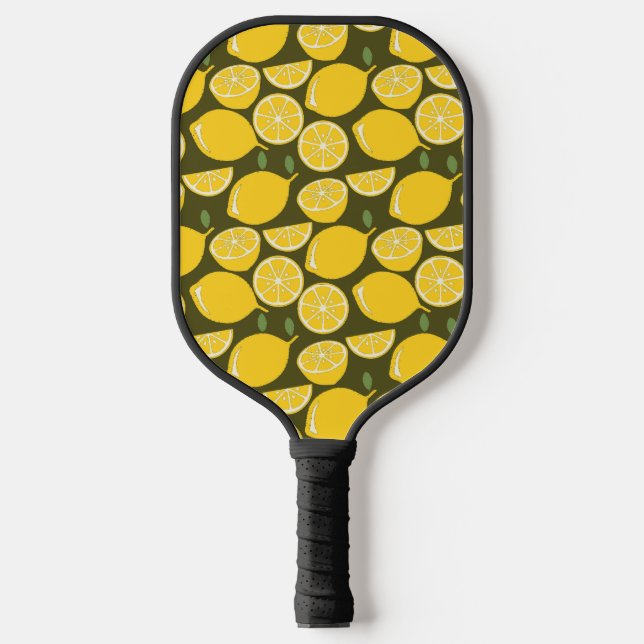 Lemon Yellow Modern Fun Cute Pickleball Paddle (Front)