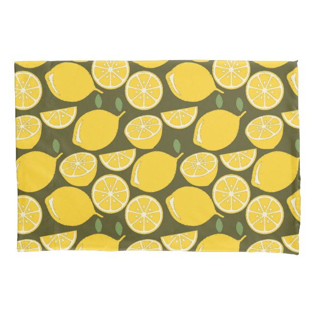 Lemon Yellow Modern Fun Cute Pillowcase (Front)