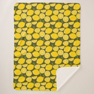 Lemon Yellow Modern Fun Cute Sherpa Blanket